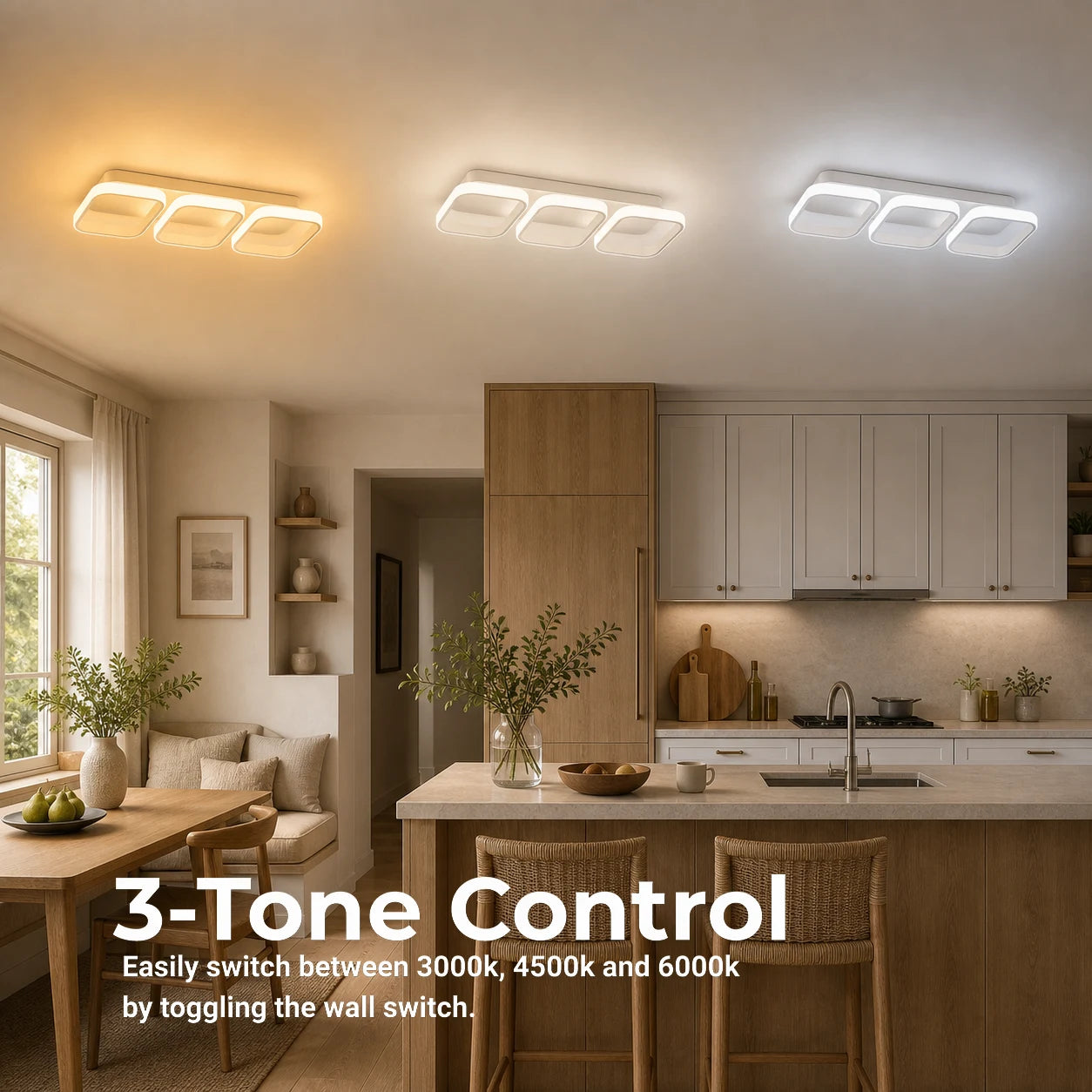 Πολυέλαιος LED VERTEX 34W, 3 Τετράγωνα, Γραμμικό, Κρύο/Ζεστό/Ουδέτερο φως, Λευκό - 01_LL770-3WH.png