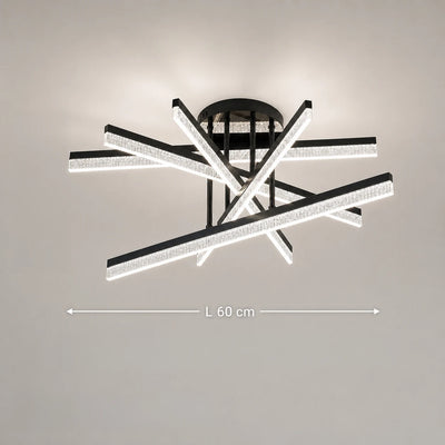 Πολυέλαιος LED με Τηλεχειριστήριο LT179/5BK, 68W, 5 Στοιχεία, Κρύο/Ζεστό/Ουδέτερο φως, Ρυθμιζόμενο, Μαύρο
