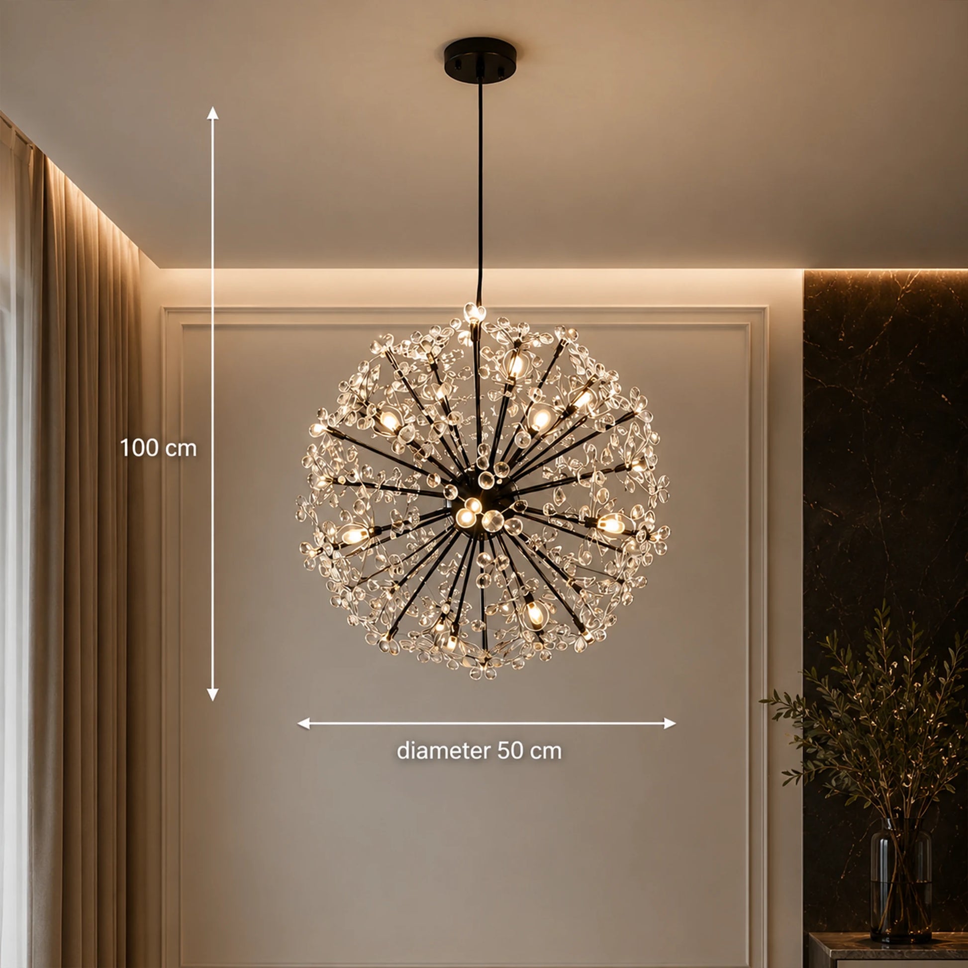 PETERHOF Crystal Chandelier Elegance, Ø50cm, 18x G4, Διάμετρος 49cm, Μαύρο - 02_CC167-400BK.png