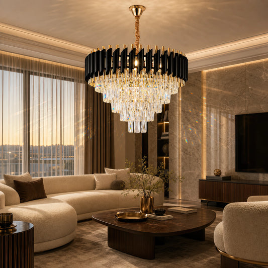 Crystal Chandelier VERSAILLES Elegance 8x E14, Διάμετρος 50cm, Χρυσός, Ρυθμιζόμενο Ύψος - 02_CC900-500GD.png