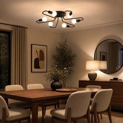 MODERNIST Hexa 6 Chandelier, 6x E27, Black, Modern Design - 02_LC370-6BK.png