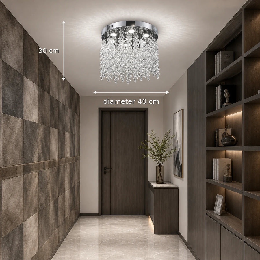 Crystal LED Chandelier LLC210/400CH Στρογγυλός, 22W, Δροσερό/Ζεστό/Ουδέτερο φως, Crystal, Shiny Chrome - 02_LLC210-400CH.png