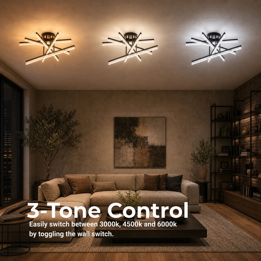 Lustra LED cu Telecomanda LT179/5BK, 68W, 5 Elemente, Lumina Rece/Clada/Neutra, Dimabila, Negru - 02_LT179-5BK.png