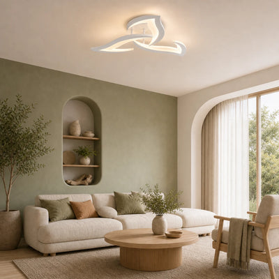 Πολυέλαιος LED με τηλεχειριστήριο LOTUS 32W, 3 πέταλα, Κρύο/Ζεστό/Ουδέτερο φως, Ρυθμιζόμενο, Λευκό