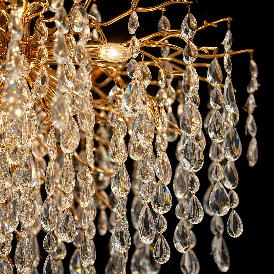 WALTZ Cascade Crystal Chandelier, 9x G9, Gold, 80cm, Ρυθμιζόμενο ύψος - 03_CC331-80.png