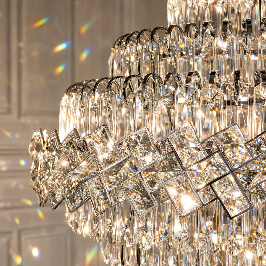 WINDSOR Grande Supremo Crystal Chandelier 14xE14, Διάμετρος 60X90cm, Γυαλιστερό χρώμιο, Ρυθμιζόμενο ύψος - 03_CC800-600X900CH.png