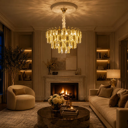 Crystal Chandelier VENARIA 8x E14, Διάμετρος 50cm, Γυαλιστερό Χρυσό, Ρυθμιζόμενο Ύψος - 03_CC8052-500GD.png