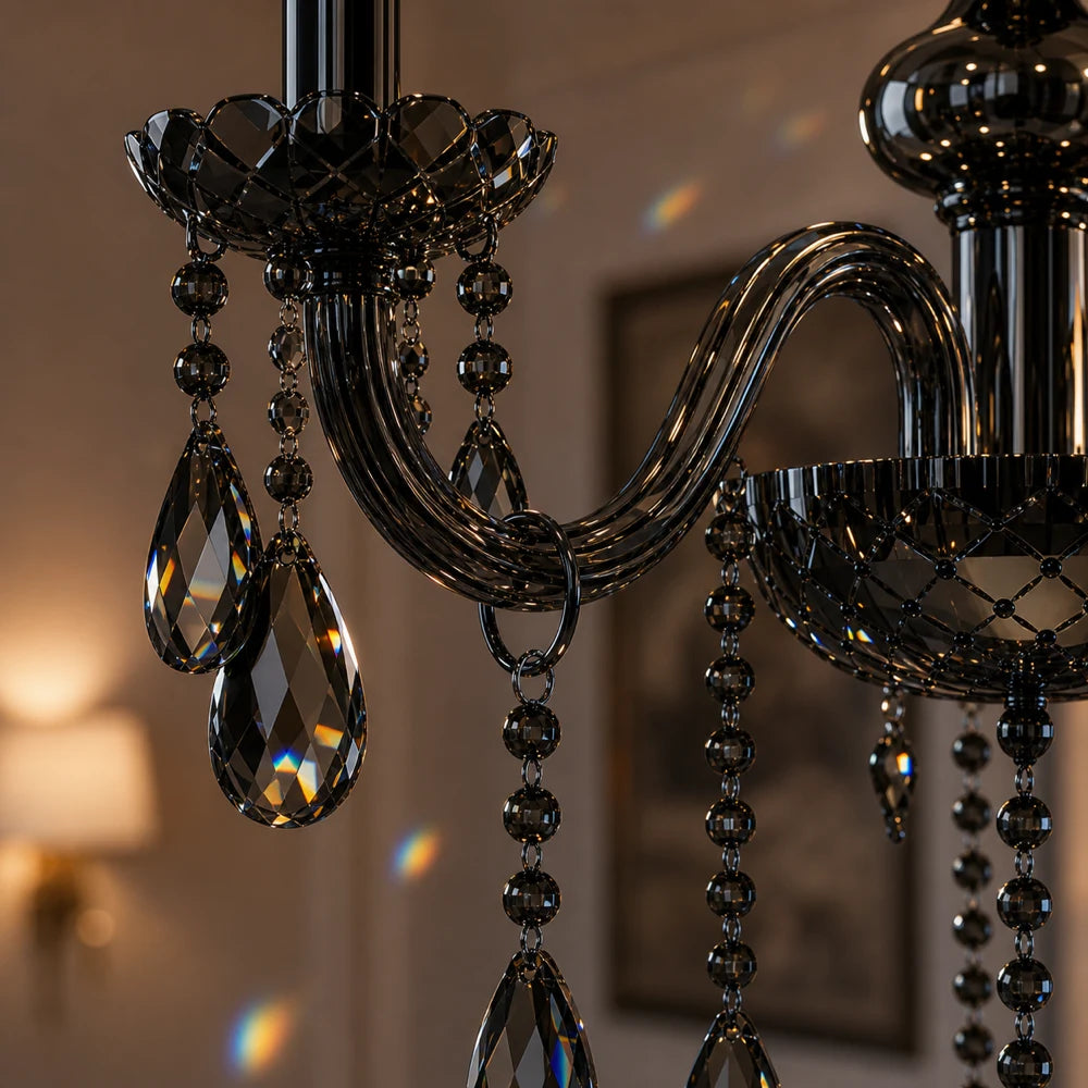 Crystal Chandelier AUGUST Elegance, 3xE14, Διάμετρος 48cm, Ασημί, Ρυθμιζόμενο Ύψος - 04_CC125-3BK.png