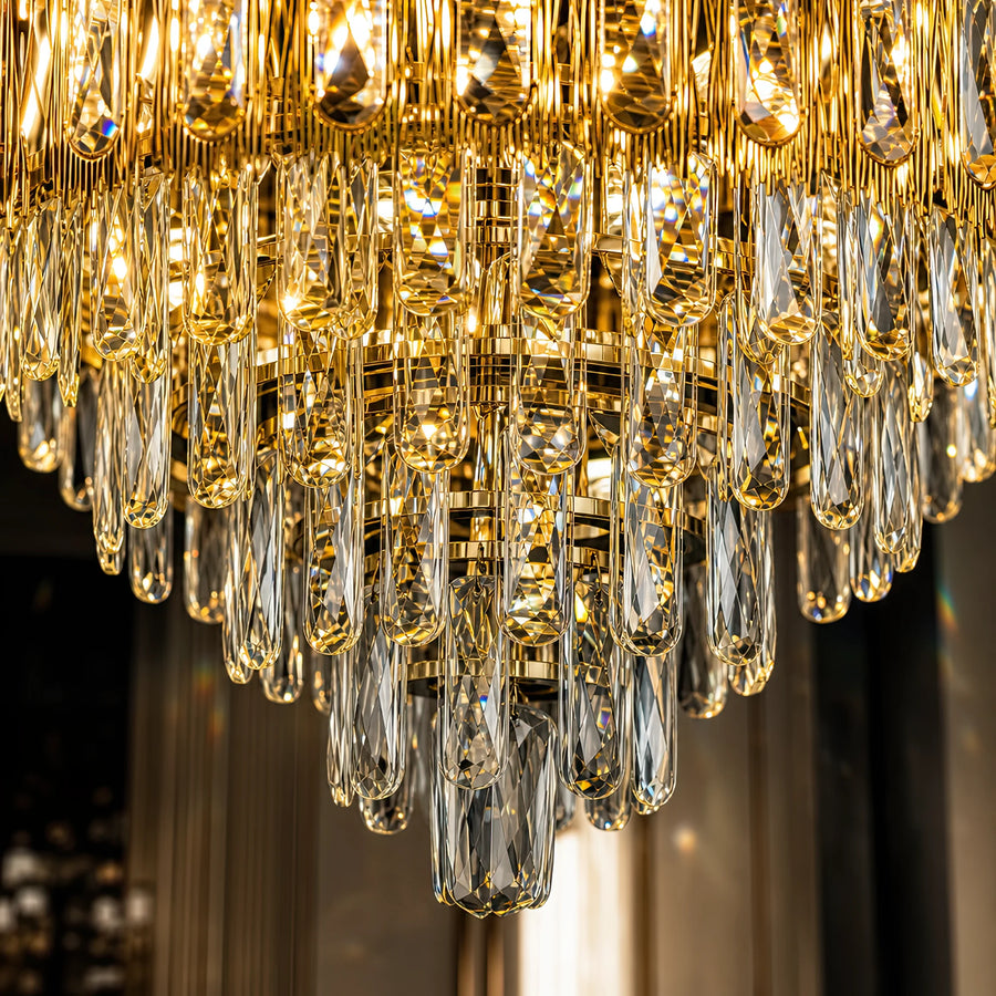 Crystal Chandelier BELVEDERE Elegance 8xE14, Διάμετρος 50cm, Γυαλιστερό Χρυσό, Ρυθμιζόμενο Ύψος - 04_CC912-500GD.png
