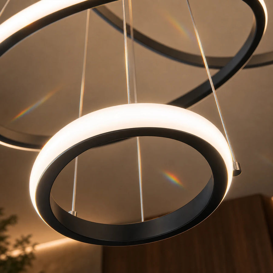 Κρεμαστός πολυέλαιος LED RICCI 81W, 3 κύκλοι, Κρύο/Ζεστό/Ουδέτερο φως, Μαύρο, Ρυθμιζόμενο ύψος - 04_LL104-3BK.png