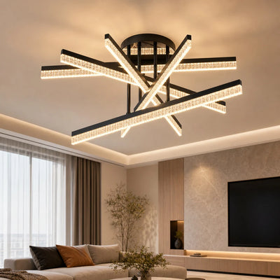 Πολυέλαιος LED με Τηλεχειριστήριο LT179/5BK, 68W, 5 Στοιχεία, Κρύο/Ζεστό/Ουδέτερο φως, Ρυθμιζόμενο, Μαύρο
