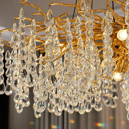 WALTZ Cascade Crystal Chandelier, 9x G9, Gold, 80cm, Ρυθμιζόμενο Ύψος - 05_CC331-80.png