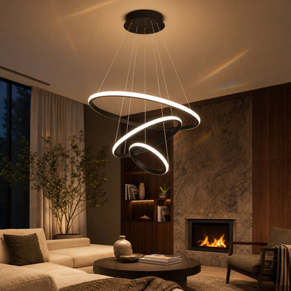Κρεμαστός πολυέλαιος LED RICCI 81W, 3 κύκλοι, Κρύο/Ζεστό/Ουδέτερο φως, Μαύρο, Ρυθμιζόμενο ύψος - 05_LL104-3BK.png