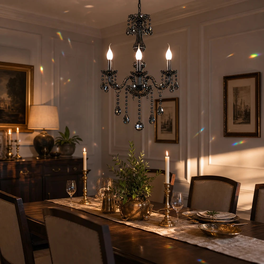 Crystal Chandelier AUGUST Eleganza, 3xE14, Διάμετρος 48cm, Ασημί, Ρυθμιζόμενο Ύψος - 06_CC125-3BK.png