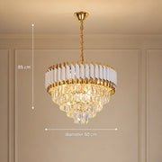 Crystal Chandelier VERSAILLES Elegance 8x E14, Διάμετρος 50cm, Γυαλιστερό Χρυσό και Λευκό, Ρυθμιζόμενο Ύψος - 06_CC900-500WH.png