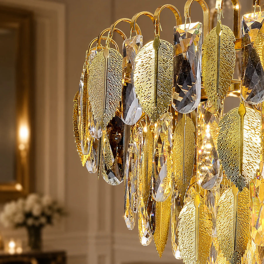Crystal Chandelier VENARIA 8x E14, Διάμετρος 50cm, Γυαλιστερό Χρυσό, Ρυθμιζόμενο Ύψος - 07_CC8052-500GD.png