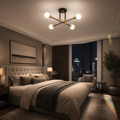 Gentile Modernist Chandelier, 4x E27, Black and Gold, Modern Design - 07_LC362-4BKGD.png