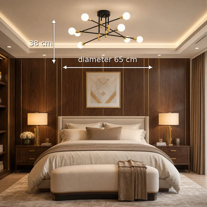 Modernist Hexa 8 Duo Chandelier, 8x E27, Black and Gold, Modern Design - 07_LC362-8BKGD.png