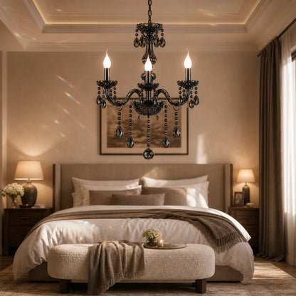 Crystal Chandelier AUGUST Eleganza, 3xE14, Διάμετρος 48cm, Ασημί, Ρυθμιζόμενο Ύψος - 08_CC125-3BK.png