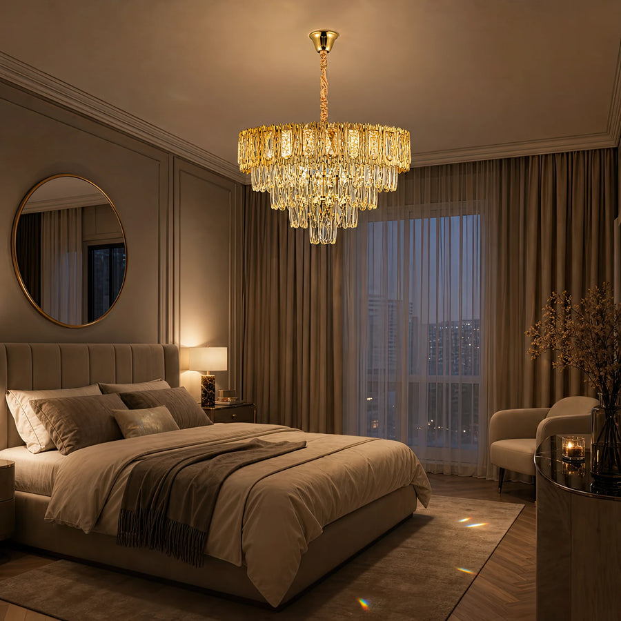 Crystal Chandelier BELVEDERE Elegance 8xE14, Διάμετρος 50cm, Γυαλιστερό Χρυσό, Ρυθμιζόμενο Ύψος - 08_CC912-500GD.png