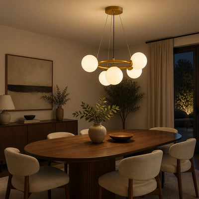 Πολυέλαιος θαλάμου LOFT, 5x G9, Λευκός Χρυσός, Μέταλλο, Ρυθμιζόμενο ύψος, Μοντέρνο