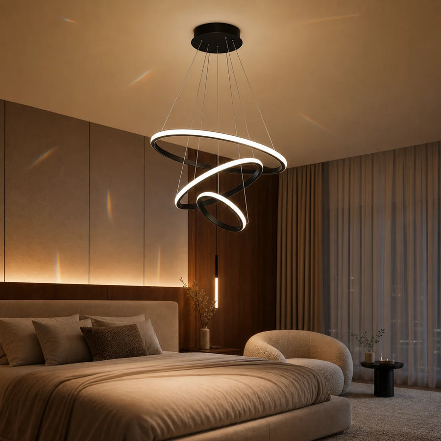 Κρεμαστός πολυέλαιος LED RICCI 81W, 3 Κύκλοι, Κρύο/Ζεστό/Ουδέτερο φως, Μαύρο, Ρυθμιζόμενο ύψος - 08_LL104-3BK.png