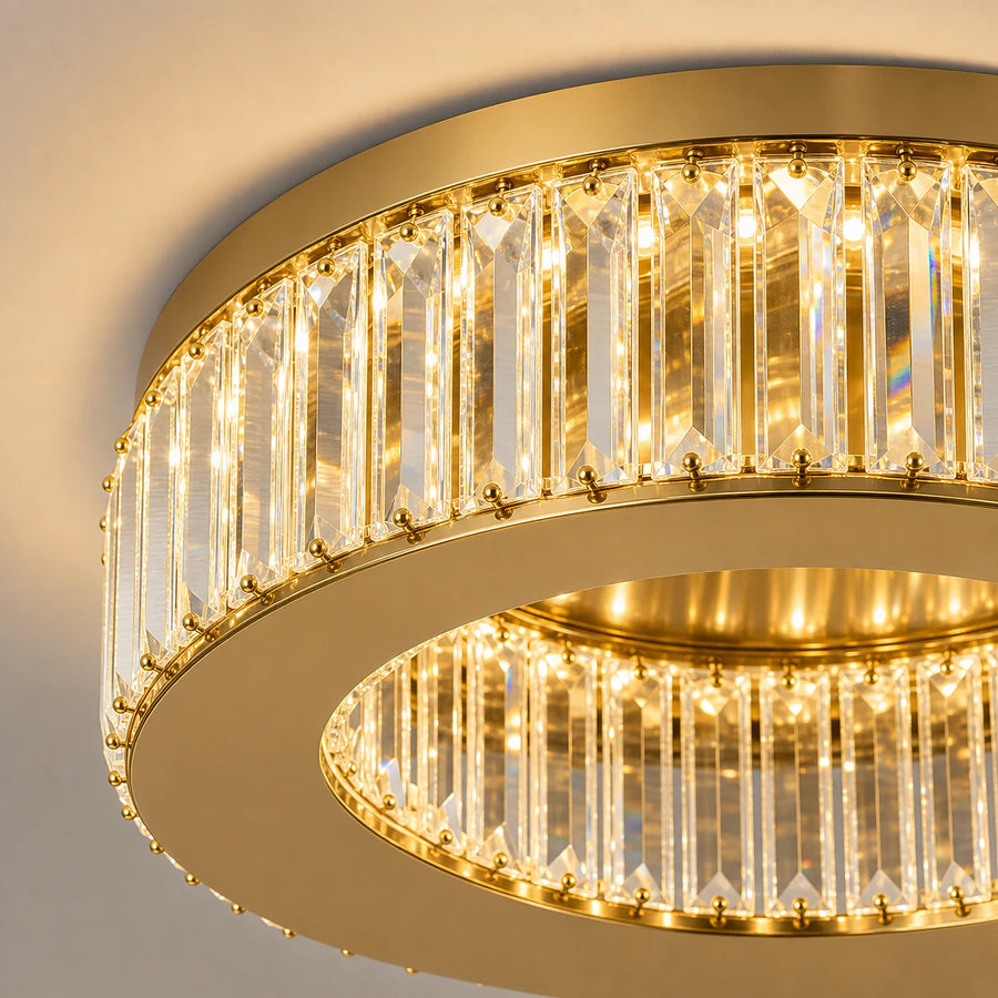 Lustra LED cu telecomanda si cristal VERTUS 31W, 50cm, Cerc, lumina Rece/Calda/Neutra, Dimabila, Auriu - 08_LLC150-500GD.png