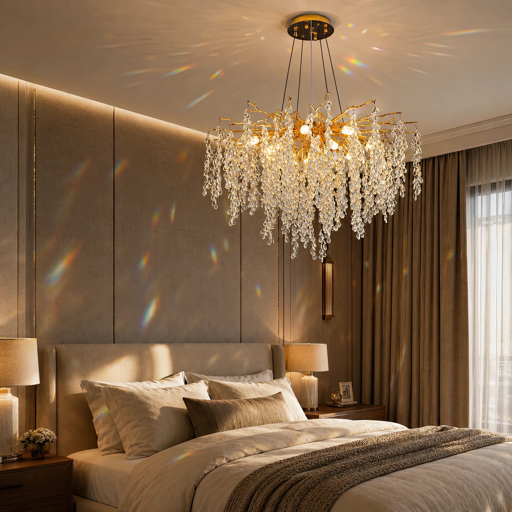 WALTZ Cascade Crystal Chandelier, 9x G9, Gold, 80cm, Ρυθμιζόμενο ύψος - 09_CC331-80.png