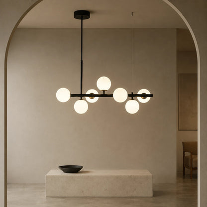 LOFT Pavilion Modern Bulb Chandelier, 7x G9, Μαύρο, Μεταλλικό, Ρυθμιζόμενο ύψος - 09_LC800-7BK.png
