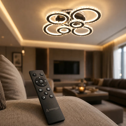 Lustra LED cu telecomanda si cristal NOVA ROTONDA RGB 145W, 6 Cercuri, lumina Rece/Calda/Neutra, Dimabila, Negru - 09_LT073-6BK.png