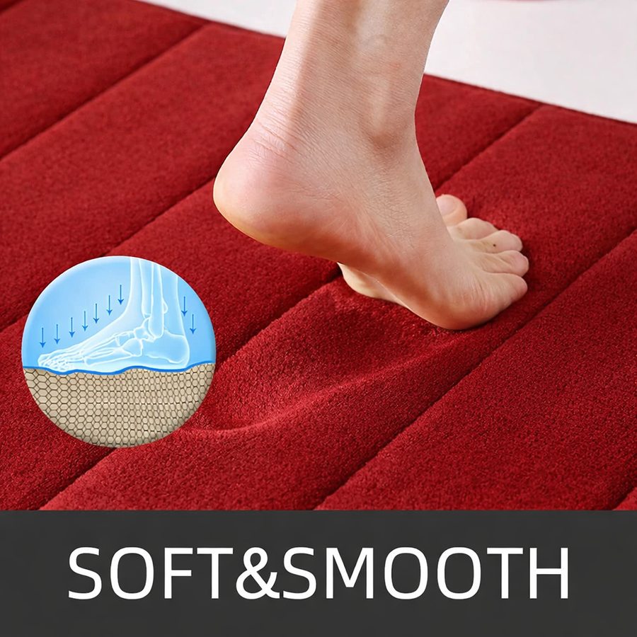 Σετ 3 Χαλάκια Μπάνιου, 50x40 cm, Μπλε, Αντιολισθητικό