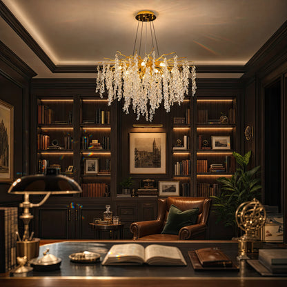 WALTZ Cascade Crystal Chandelier, 9x G9, Gold, 80cm, Ρυθμιζόμενο ύψος - 10_CC331-80.png