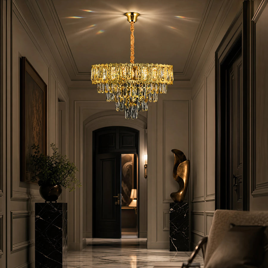 Crystal Chandelier BELVEDERE Elegance 8xE14, Διάμετρος 50cm, Γυαλιστερό Χρυσό, Ρυθμιζόμενο Ύψος - 10_CC912-500GD.png