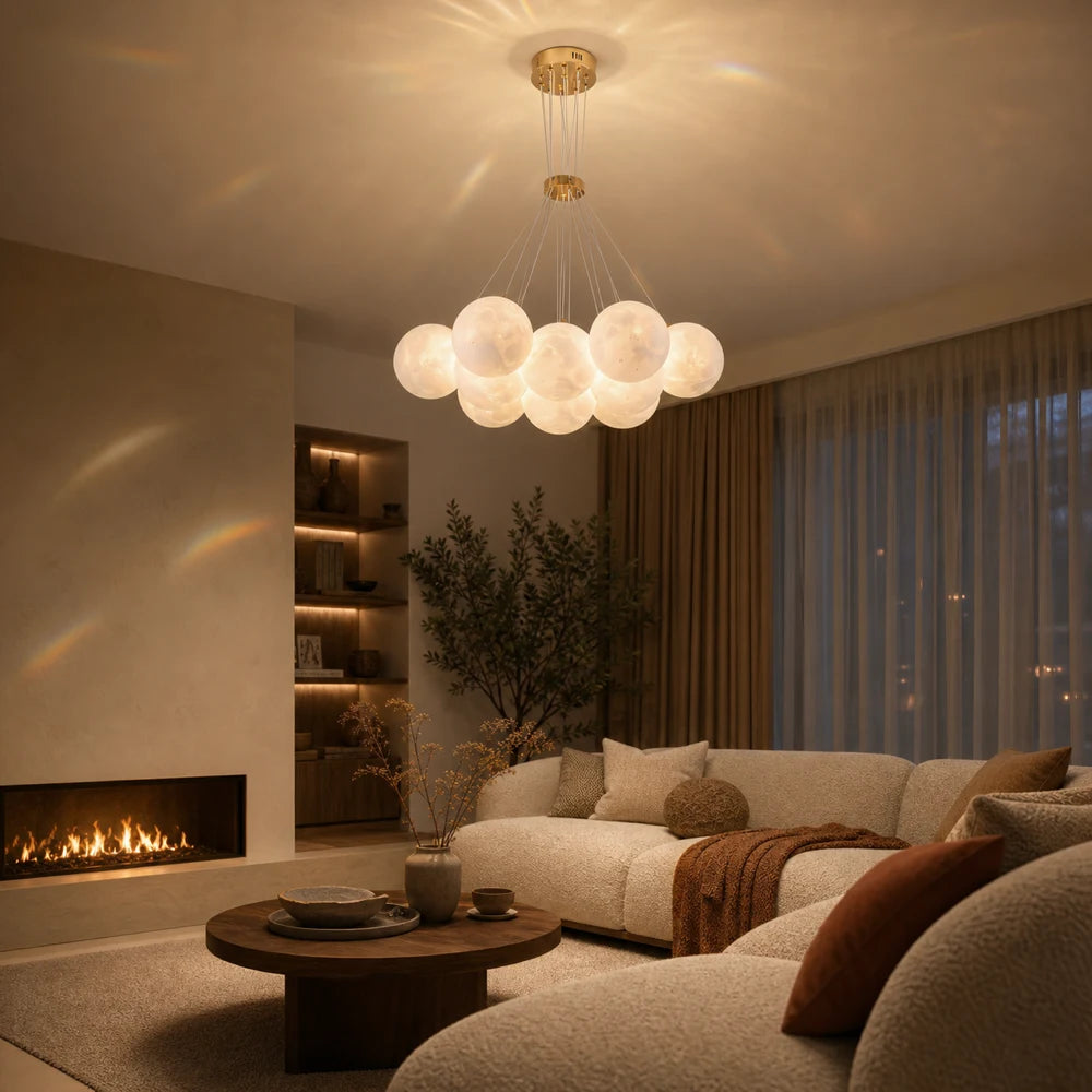 MODERN LOFT Bagliore Chandelier, Globe, 9xE27, Ρυθμιζόμενο ύψος, Χρυσό - 10_LC816-9GD.png