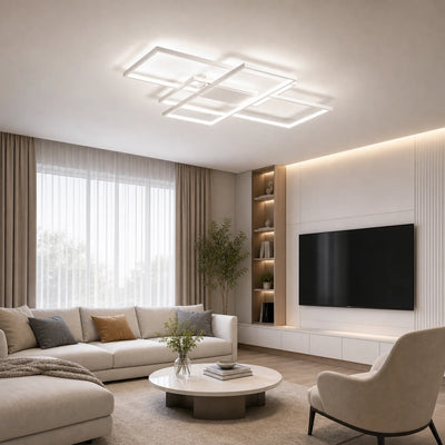 Πολυέλαιος LED με τηλεχειριστήριο LANDYN 78W, Κρύο/Ζεστό/Ουδέτερο φως, Ρυθμιζόμενο, Λευκό