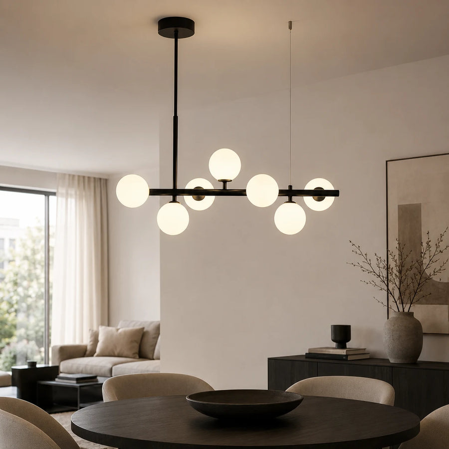 Πολυέλαιος μοντέρνος λαμπτήρας LOFT Pavilion, 7x G9, Μαύρος, Μεταλλικός, Ρυθμιζόμενος Ύψος - 11_LC800-7BK.png