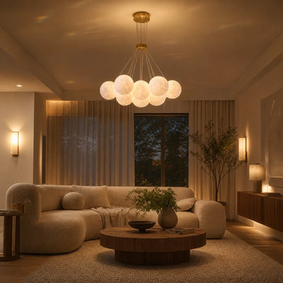MODERN LOFT Chandelier Bagliore, Globe, 9xE27, Ρυθμιζόμενο ύψος, Χρυσό