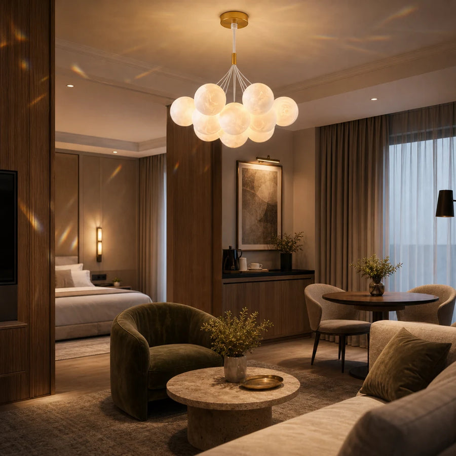 ΣΥΓΧΡΟΝΟΣ Πολυέλαιος, τύπου εκκρεμές, LOFT Bagliore, Globe, 7xE27, Ρυθμιζόμενο ύψος, Χρυσός - 15_LC816-7GD.png