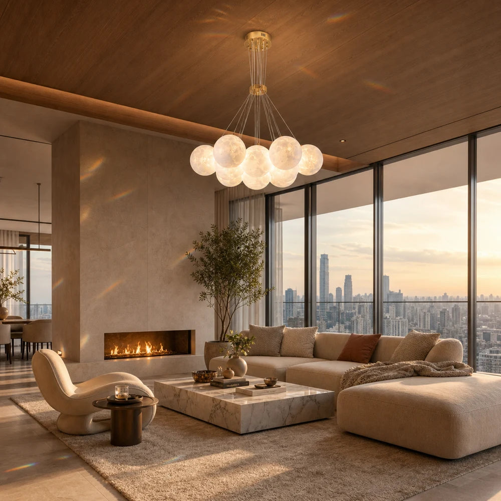 MODERN LOFT Chandelier Bagliore, Globe, 9xE27, Ρυθμιζόμενο ύψος, Χρυσό - 20_LC816-9GD.png