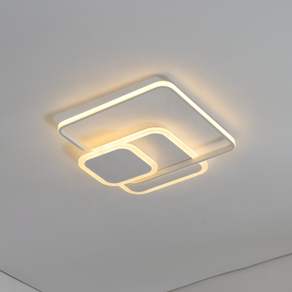 Πολυέλαιος LED με τηλεχειριστήριο ANEMONA 75W, 3 Τετράγωνα, Κρύο/Ζεστό/Ουδέτερο φως, Ρυθμιζόμενο, Λευκό