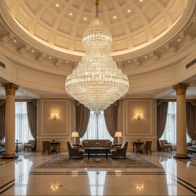 Supremo VELVET Crystal Chandelier, 69xE14, D150 cm, Χρυσό, Ρυθμιζόμενο Ύψος, Μέταλλο και Κρύσταλλο