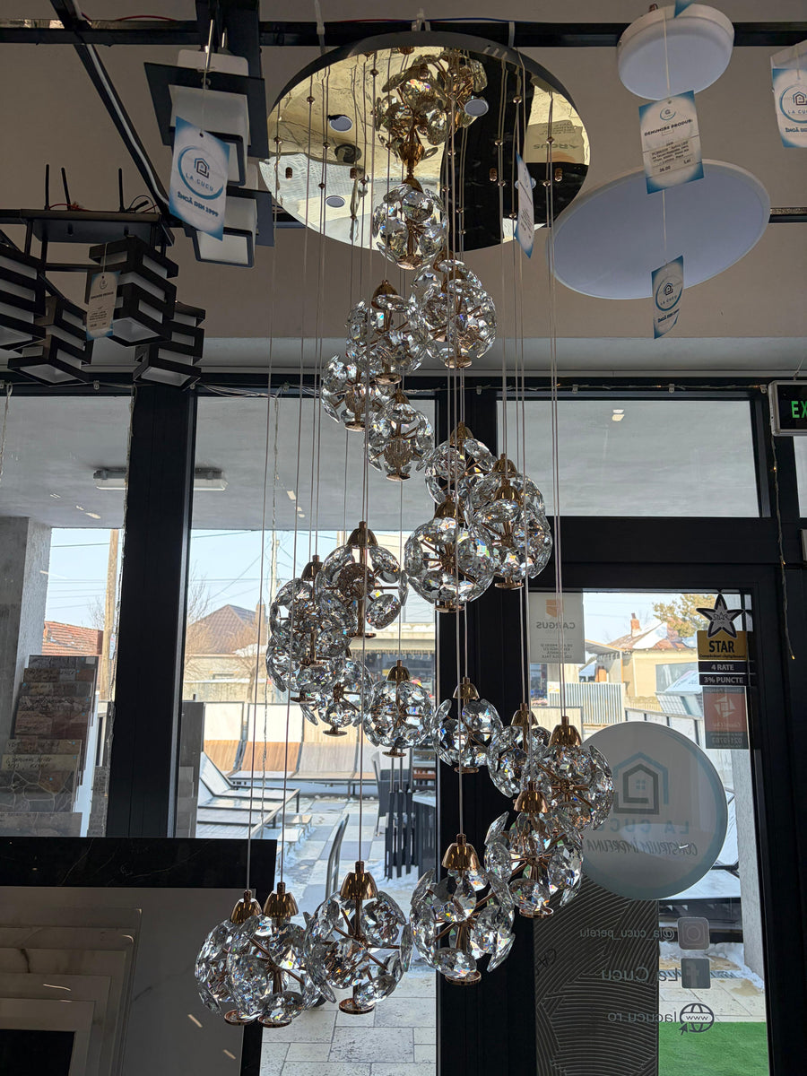 Crystal LED KILKENNY Culmino Πολυέλαιος, 144W, Neutral Light, Διάμετρος 60cm, Χρυσός