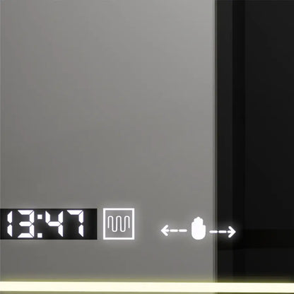 Mirror LED ορθογώνιο 60x80cm Venezia Sensor Motionglow Marcellow Dimable Clock Disrosting System