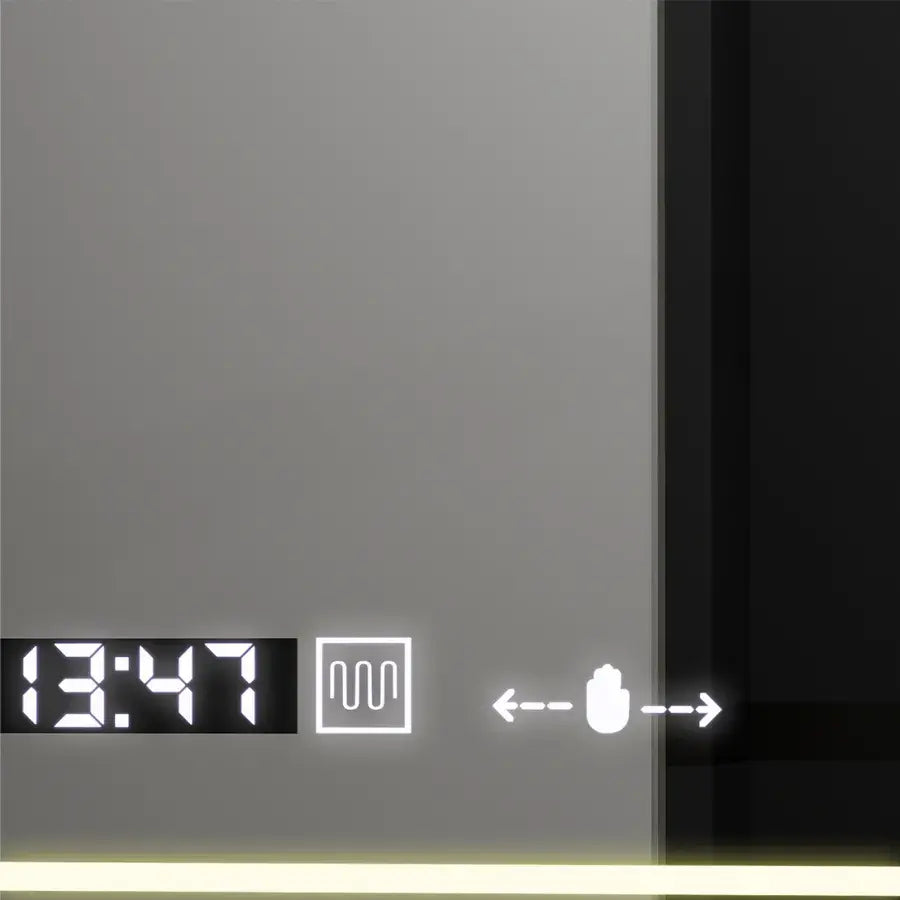 Mirror LED ορθογώνιο 60x80cm Venezia Sensor Motionglow Marcellow Dimable Clock Disrosting System