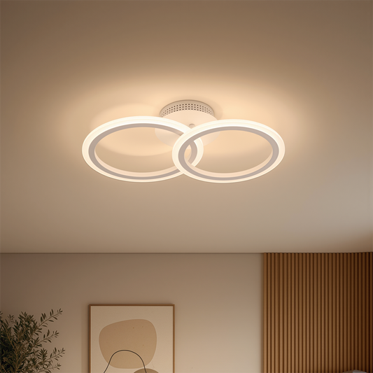 Πολυέλαιος LED με τηλεχειριστήριο BETTY 27W, 2 Κύκλοι, Κρύο/Ζεστό/Ουδέτερο φως, Ρυθμιζόμενο, Λευκό