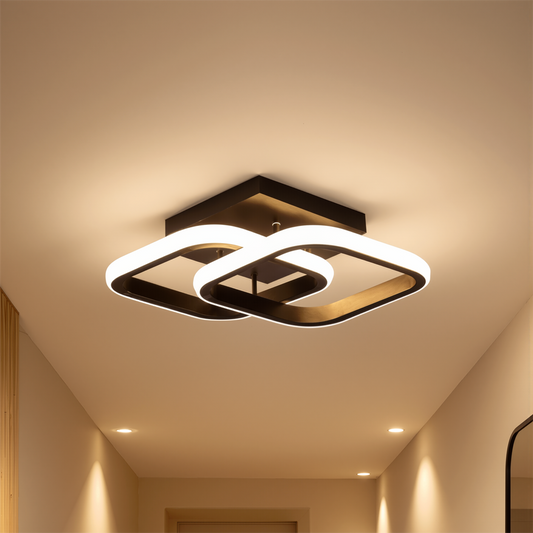 VERTEX Matrix LED πολυέλαιος επικαλυπτόμενοι ρόμβοι, μεταλλικοί σκελετοί, 24W, 2 ρόμβοι, κρύο/θερμό/ουδέτερο φως 3000K/4000K/6000K, μαύρο, μέταλλο και πυρίτιο