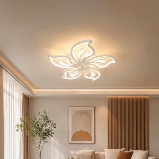 Πολυέλαιος LED με τηλεχειριστήριο LILY 86W, 5 Στοιχεία, Κρύο/Ζεστό/Ουδέτερο φως, Ρυθμιζόμενο, Λευκό