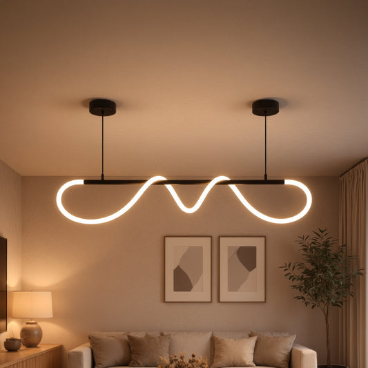 Πολυέλαιος DIVINO LED με εύκαμπτο σωλήνα σιλικόνης - 24W, ρυθμιζόμενο φως, ματ μαύρο