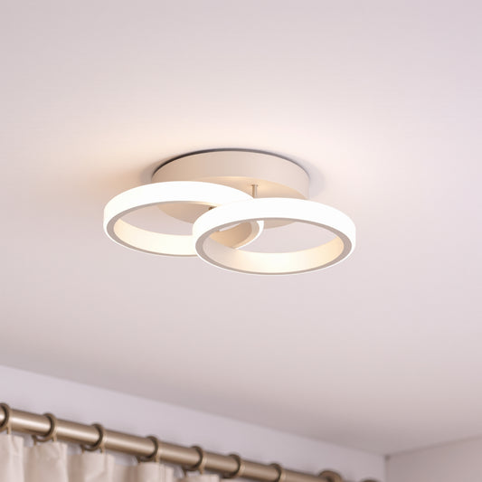 Πολυέλαιος LED VERTEX CIRCULA 21W, 2 Κύκλοι, Μεταλλικοί Σκελετοί, Κρύο/Ζεστό/Ουδέτερο φως, Λευκό