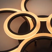 Πολυέλαιος LED με τηλεχειριστήριο BETTY 82W, 6 Κύκλοι, Κρύο/Ζεστό/Ουδέτερο φως, Ρυθμιζόμενο, Μαύρο